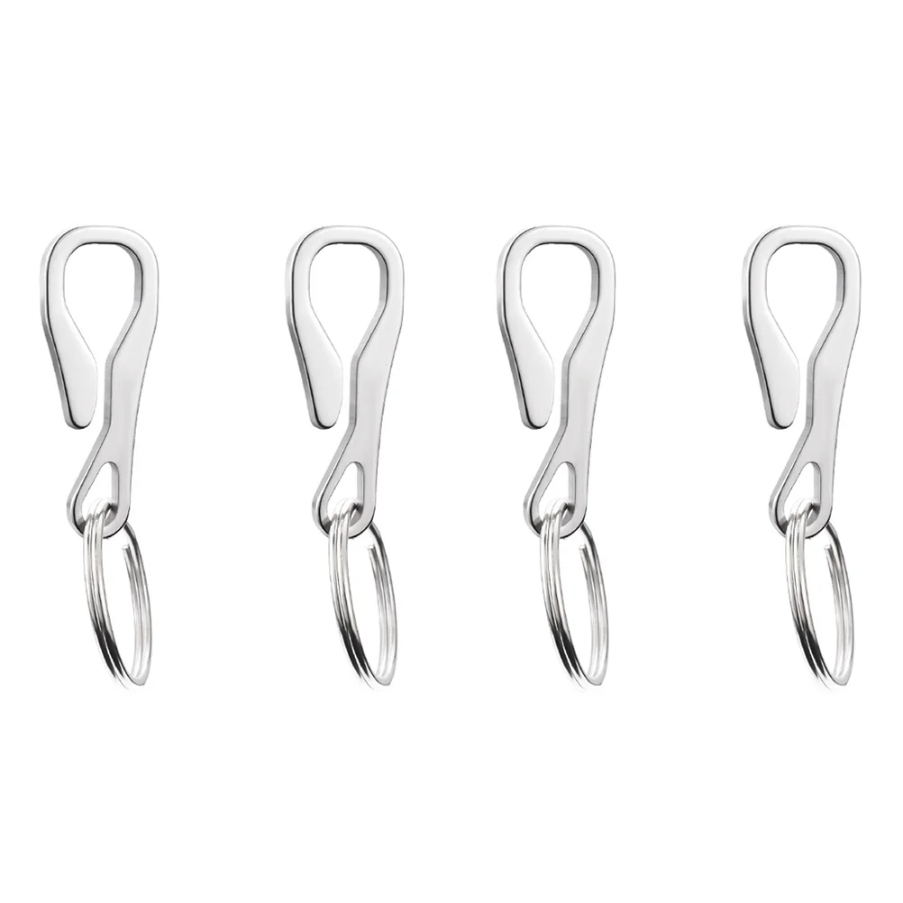 

4 Pcs Key Chain Hook Metal Keychain Clip Quick Release Stainless Steel Buckle Snap