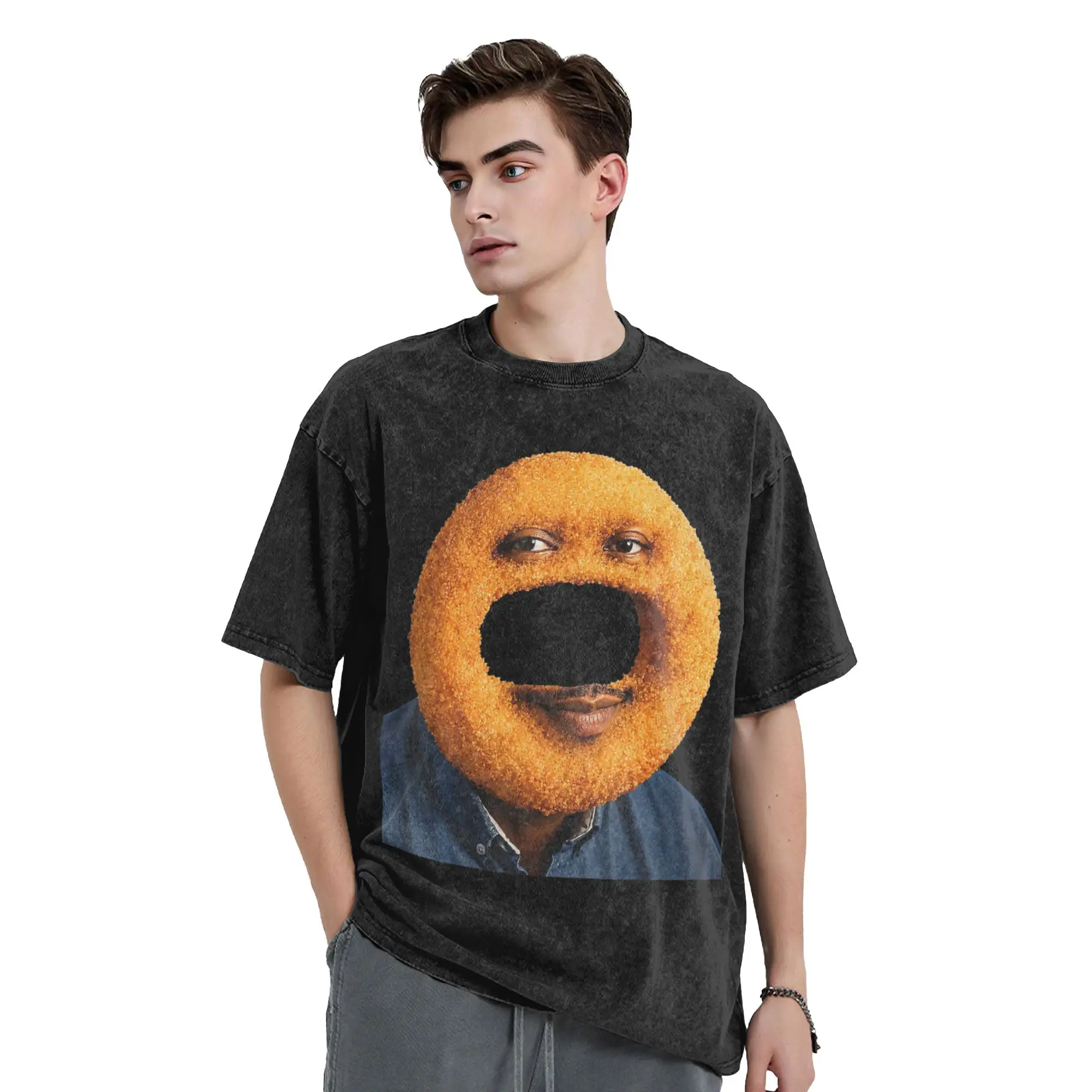 Sonion Ring Tuff Meme Genz T Shirt Hip Hop Washed Short Sleeve Harajuku T-Shirt for Men Women Tops Streetwear Summer Tees