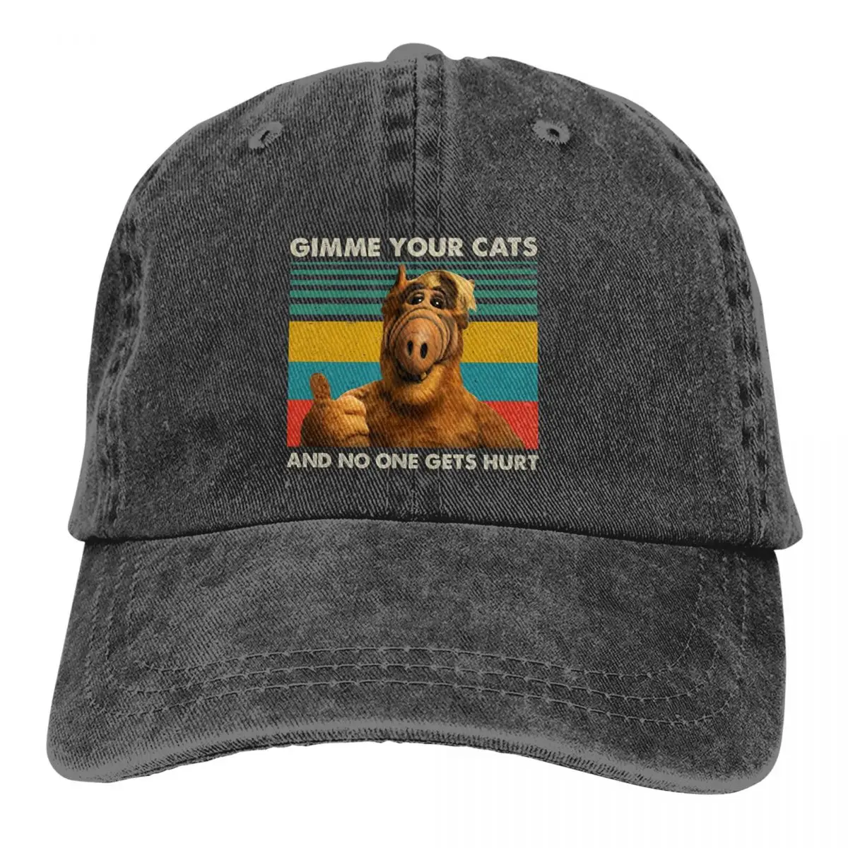 

ALF Animated Multicolor Hat Peaked Men Women's Cowboy Cap Retro Gimme Your Cats Baseball Caps Personalized Visor Protect Hats