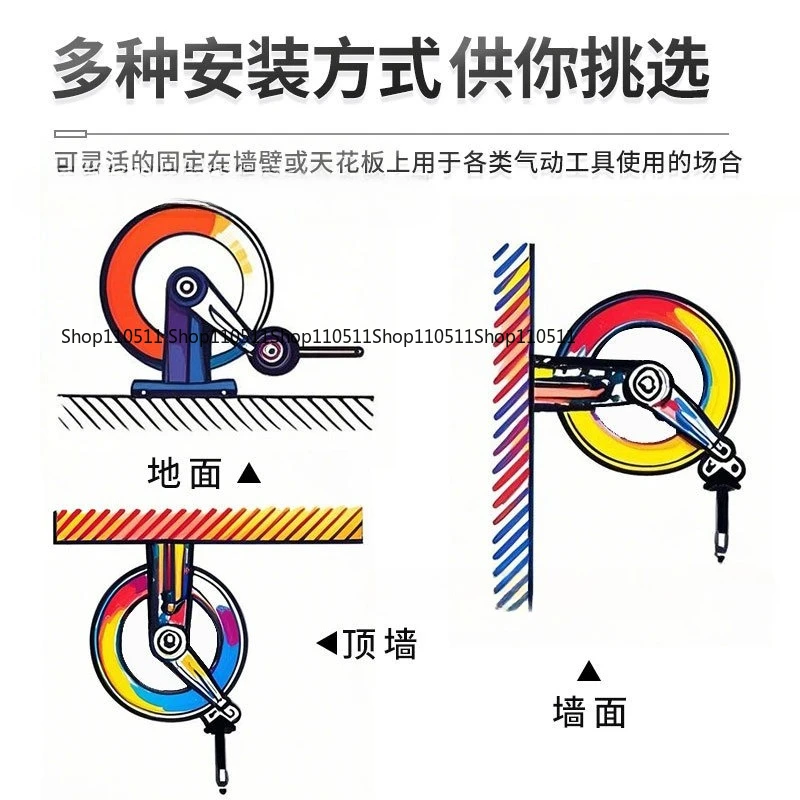 

Retractable Air Hose Reel Wall Mounted Heavy-duty Dual Arm Stainless Steel Reel Cleaning Car Maintenance