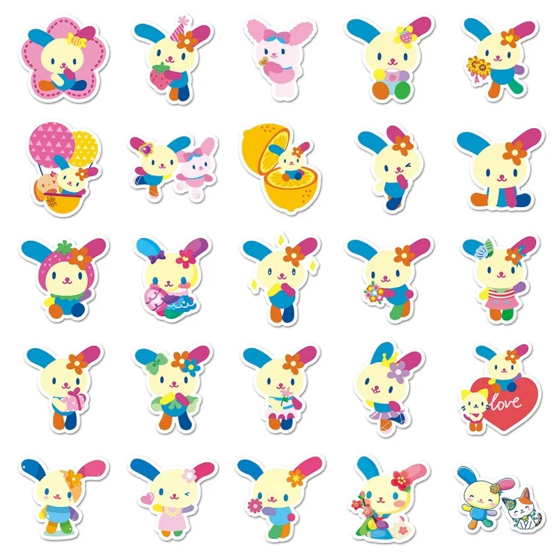 

50 шт. Sanrio Usahana мультфильм водостойкая самоклеящаяся наклейка для разных нарядов журнал шлем украшение для скейтборда Bestie подарок