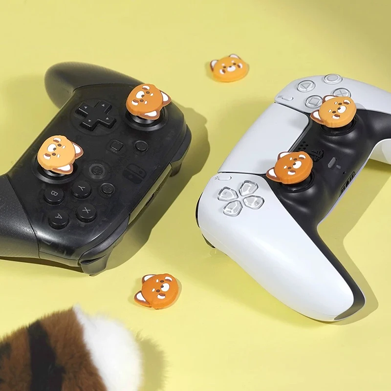 Cartoon Silicone Analog Thumb Grip Caps Compatible with Nintendo Switch 2 2025, 4Pcs Anti-Slip Silicone Joystick Caps