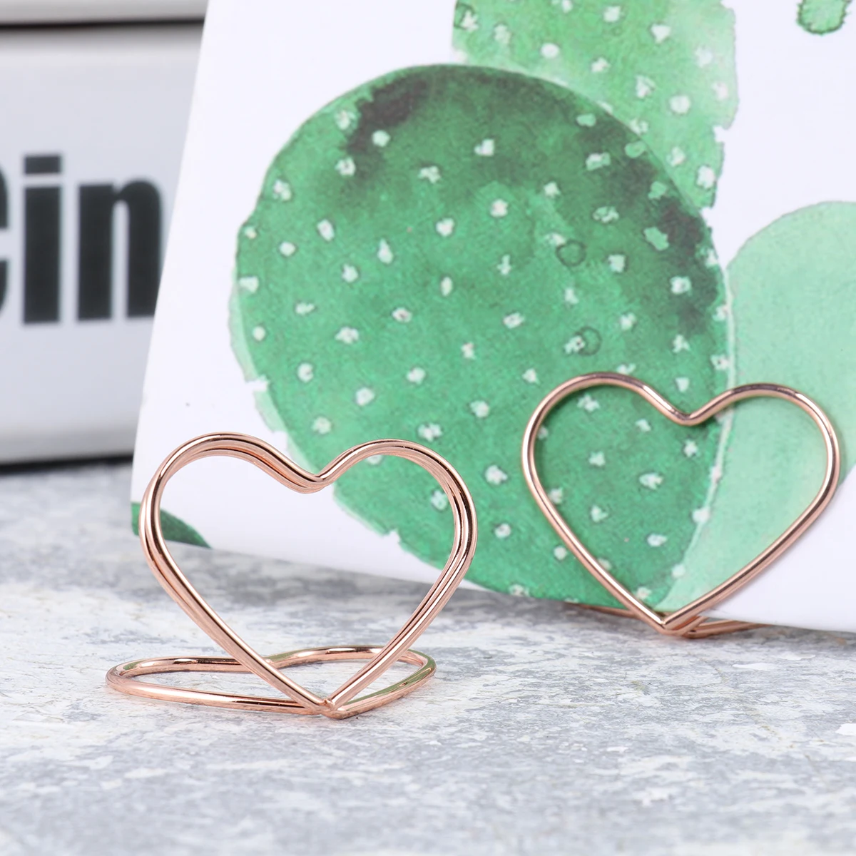 

20 PCS Table Name Card Holders Heart-shaped Ring Message Wedding Decor Number Stands