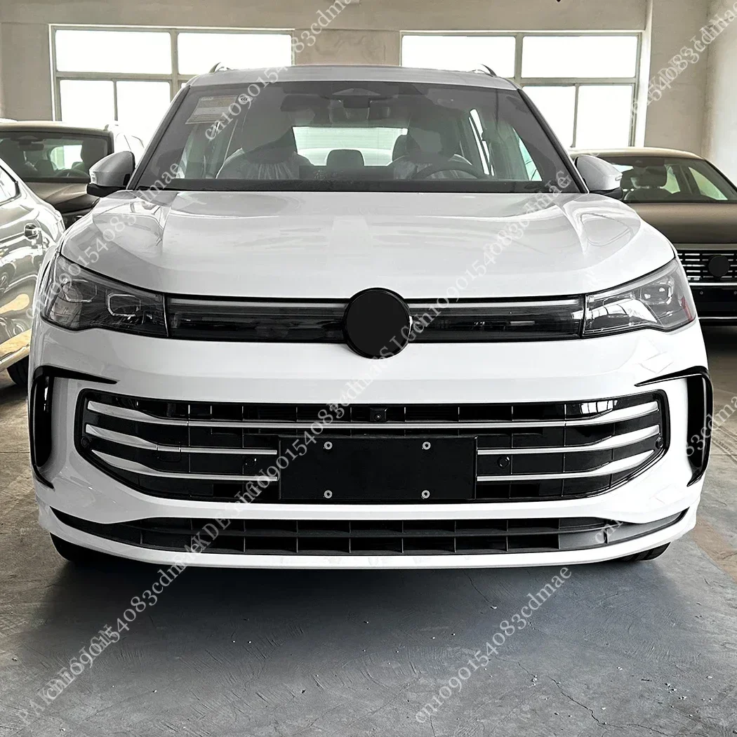 

For VW Tiguan MK3 Life TDI TSI MHEV/PHEV/Hybrid-UK 2024 Gloss Black Look Front Bumper Splitter Spoiler Fog Light Trim Wind Knife