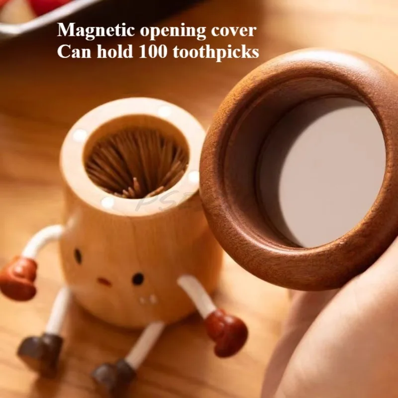 Solid Wood Mushroom Funny Decoration Bedhead China-Chic New Chinese Toothpick Cartridge Mushroom Toothpick Cartridge