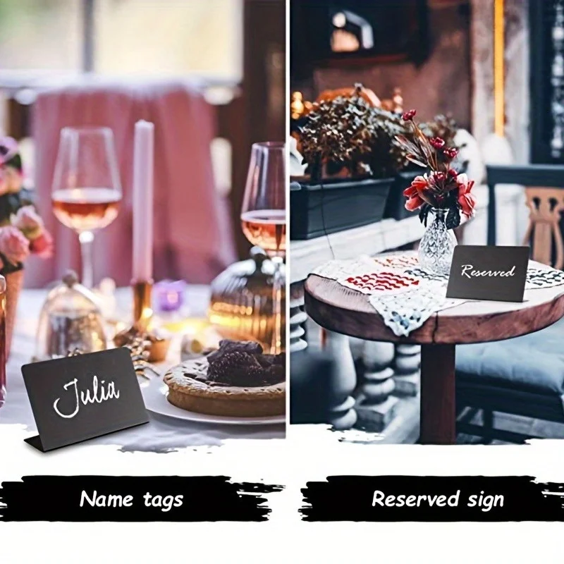 Preto apagável pequeno quadro negro dupla face, cartão de mesa preço placa de mensagem mini placa de exibição de mesa, ser usado para festa