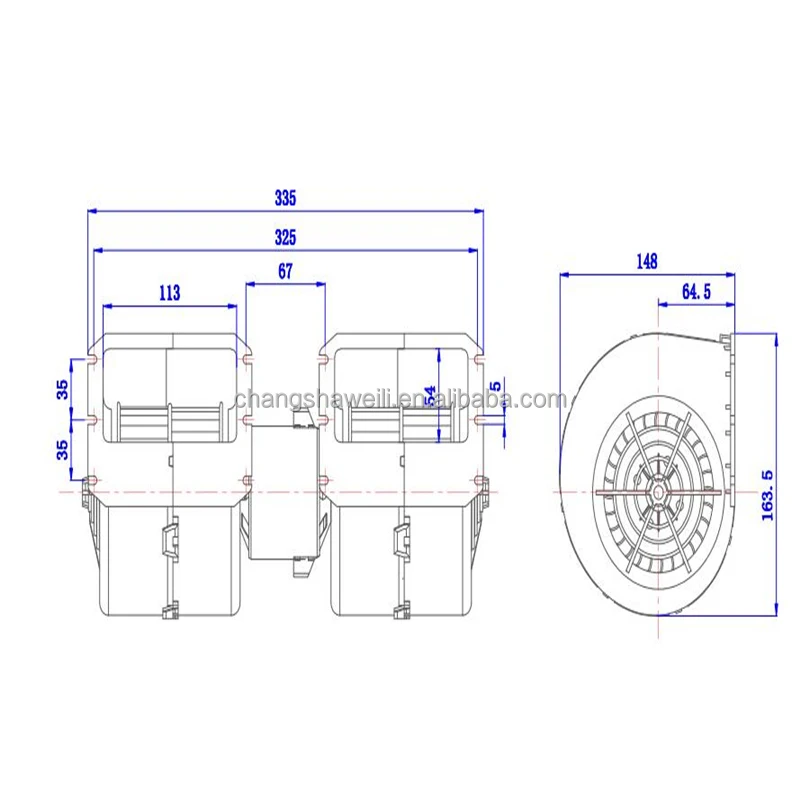 Factory Directly Supply 24v Dc Bus Ac Double Blower Motor 009-B40-22 for valeo air Conditioner