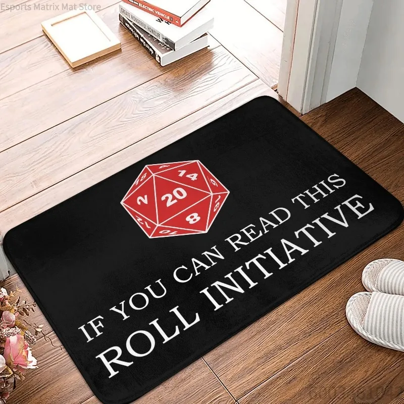 Welcome To The Dungeons Roll for Initiative Doormat Non-Slip Kitchen Bath Mat Toilet Door Floor Entrance Carpet Rug Home Decor