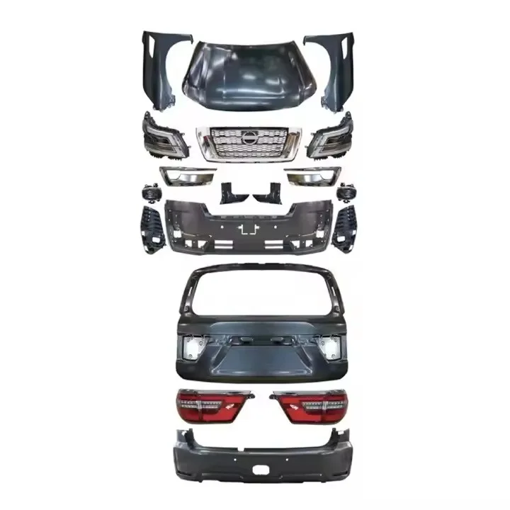 

Для Niss-an Patrol Y62 2016-2020 полный комплект кузова с фарой, спойлер, решетка, детали корпуса, обновление новой версии