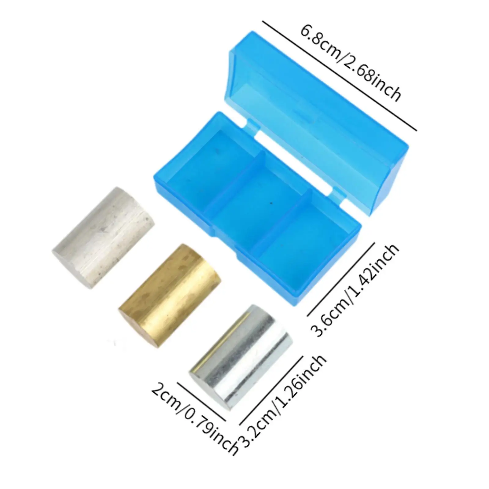3x Copper, Iron, and Aluminum Cylinder Set Density Mass Supplies Gravity Density Experimentation for Middle School Home DIY