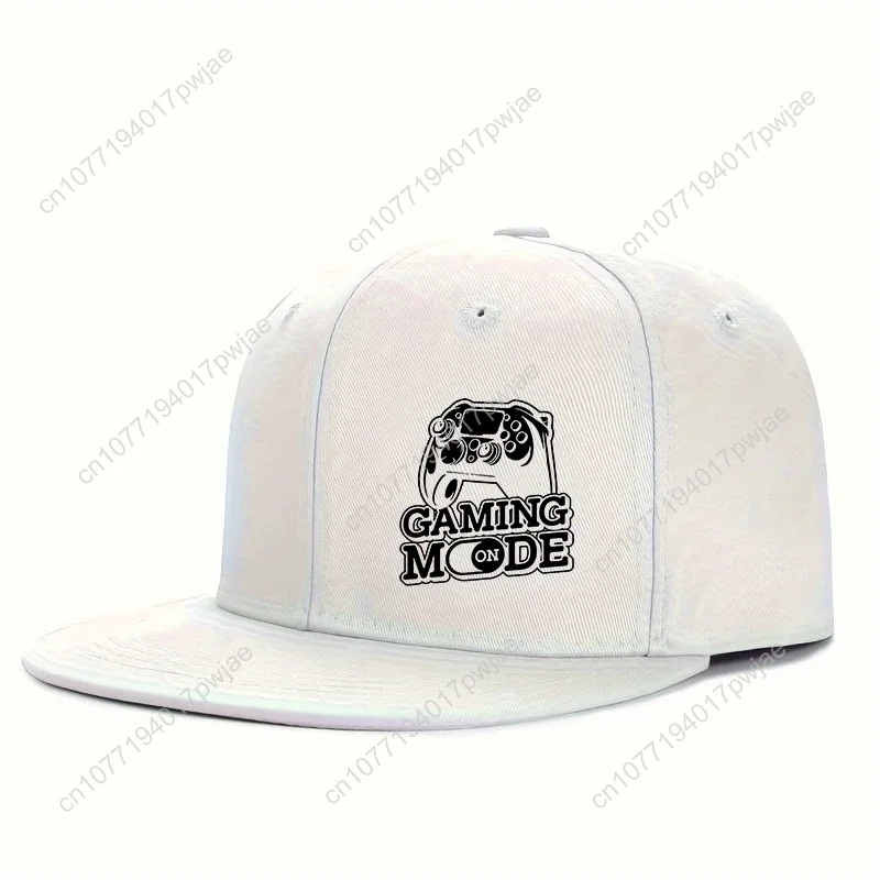 Verstelbare hiphop-baseballpet met gamecontrollerprint, platte rand in retrostijl, wasbaar in de machine - Ideaal voor buitenstraat S