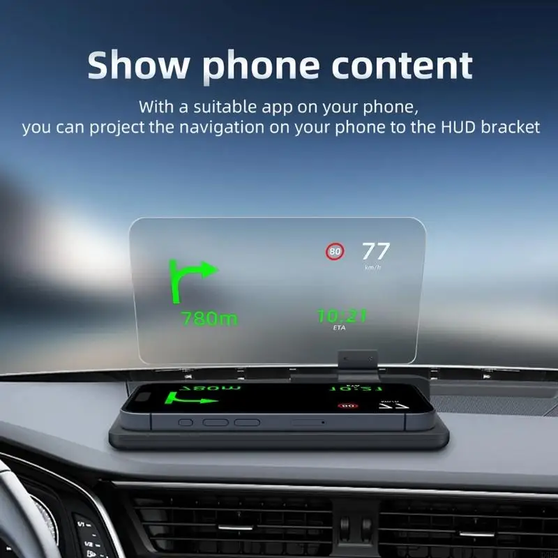 D5BE Head Up Display Stand With Real Time Speed Monitoring Adjustable Brightness