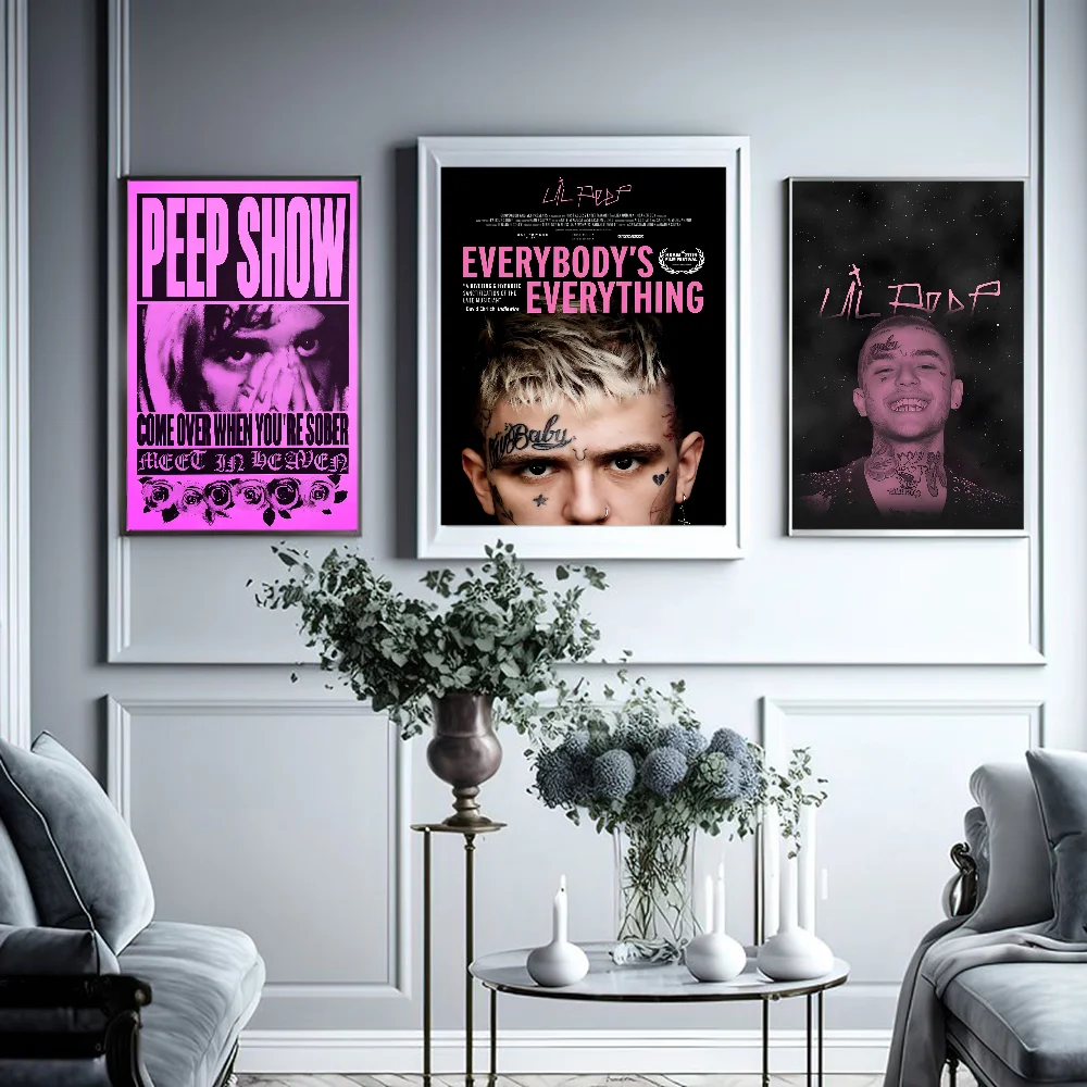 L-Lil P-Peep Hot Singer DIY Sticky Poster Fancy Wall Sticker For Living Room Bar Decoration Wall Decor