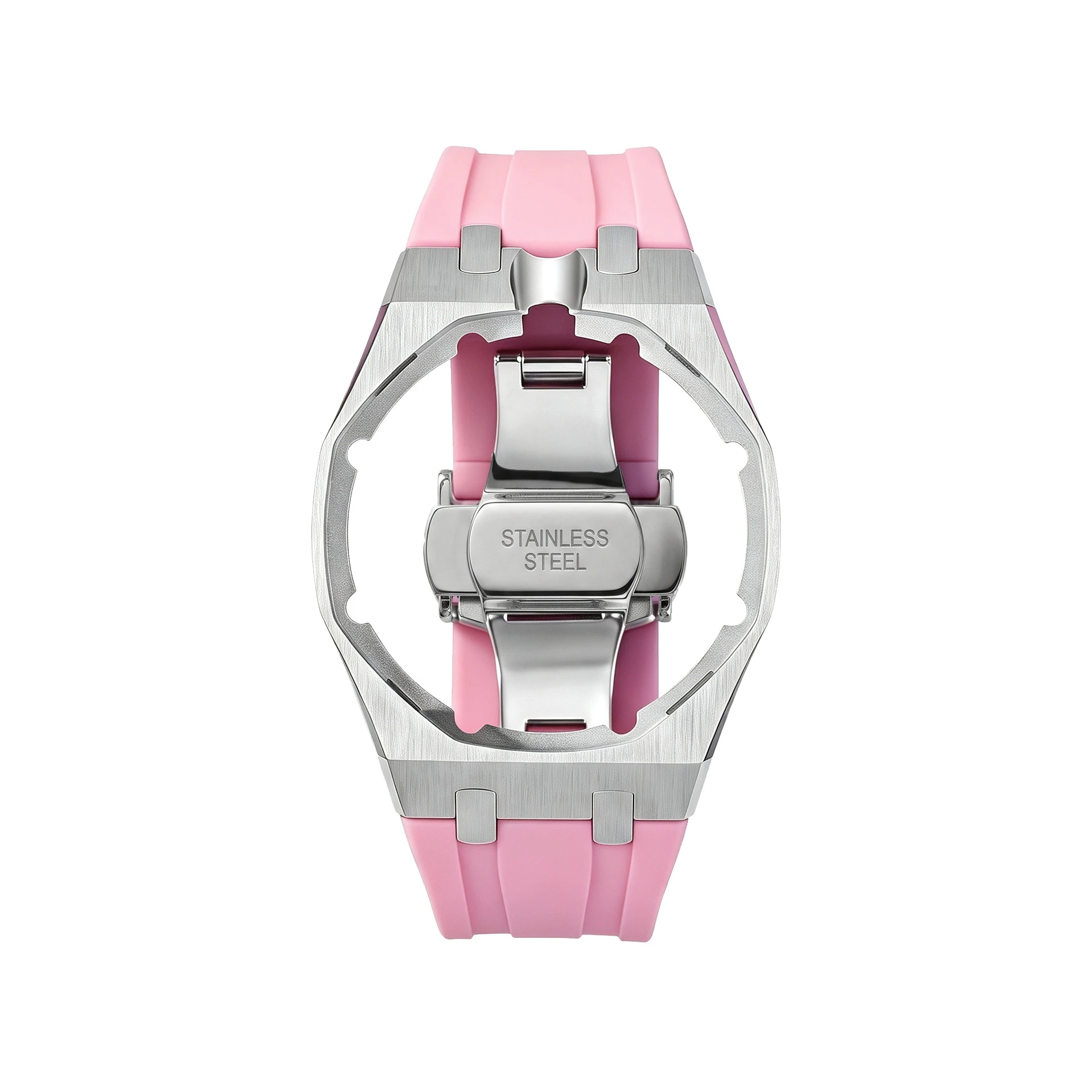 316L Edelstahlgehäuse mit FKM-Gummi-Uhrenarmband-Set für Swatch X AP Royal POP mit Faltschließe und Wechsel-Kit für 3/12 Uhr – Detail 12