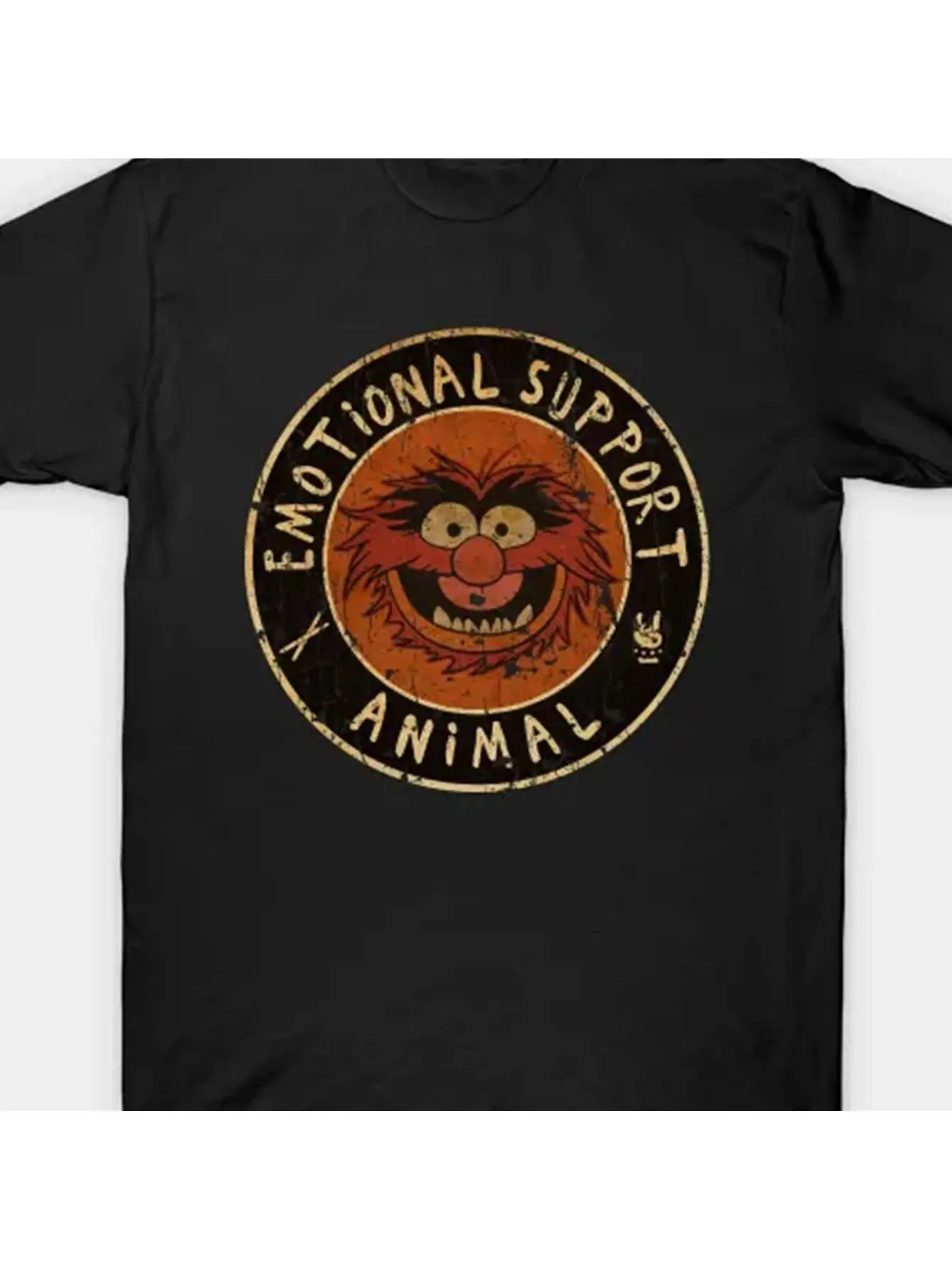 Front print round neck short-sleeved T-shirt top comfortable breathable fabric casual sports style men