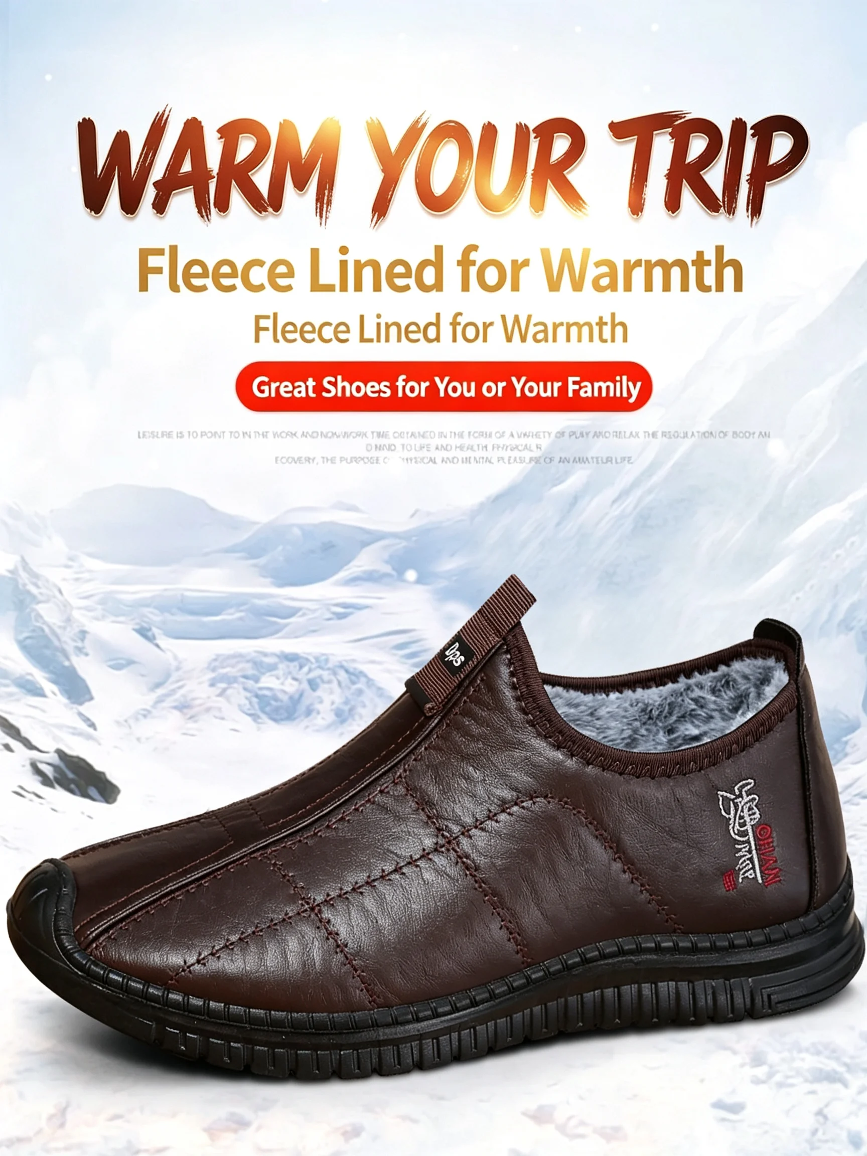 Winterstiefeletten für Herren, mit weichem Innenfutter für Wärme, wasserdichtem Obermaterial, rutschfester, dicker Sohle, ideal als bequeme Freizeit-Schuhe für den täglichen Gebrauch. – Detail 3