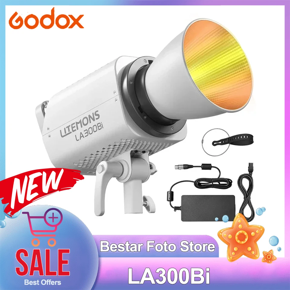 

Godox liteмонс LA300Bi Bi-color COB LED Fill светильник умное управление через приложение Bowens Mount Photography Viddeo светильник для наружной съемки