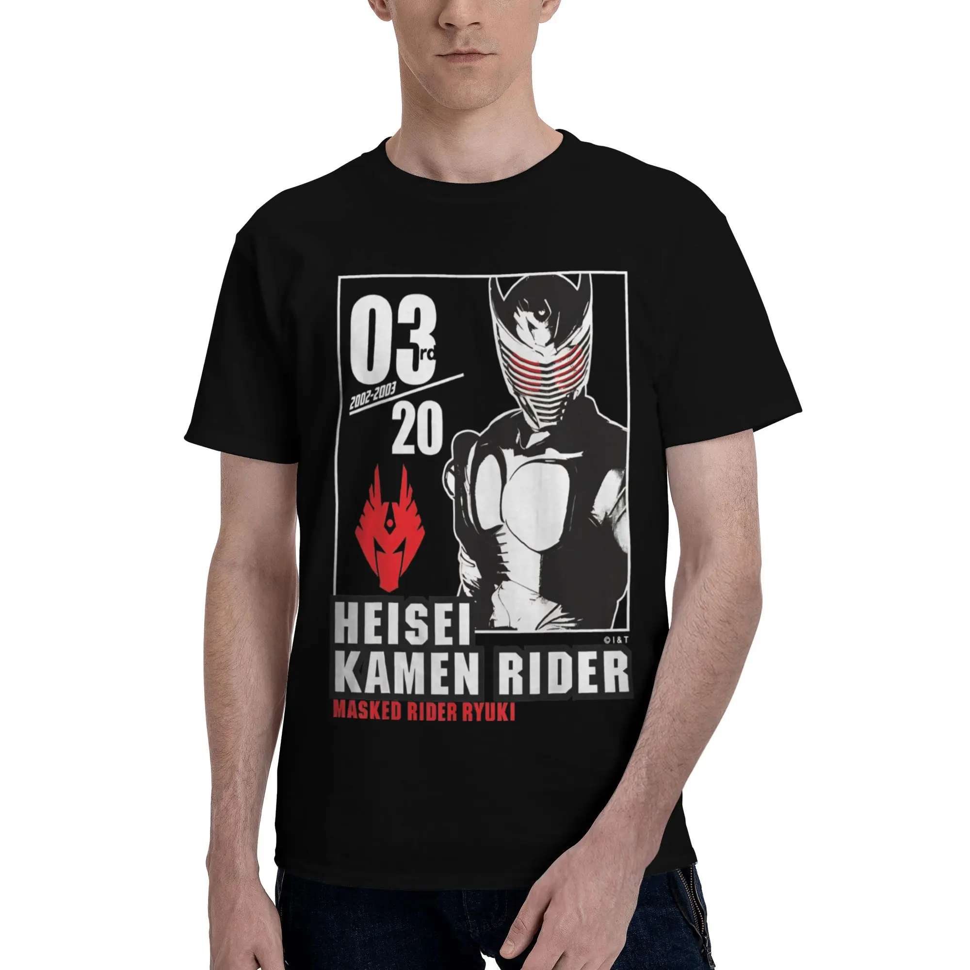 Ryuki Heisei Men's T Shirt Kamen Rider Creative Tees Short Sleeve Round Neck 100% Cotton Birthday Present Tops T-Shirt