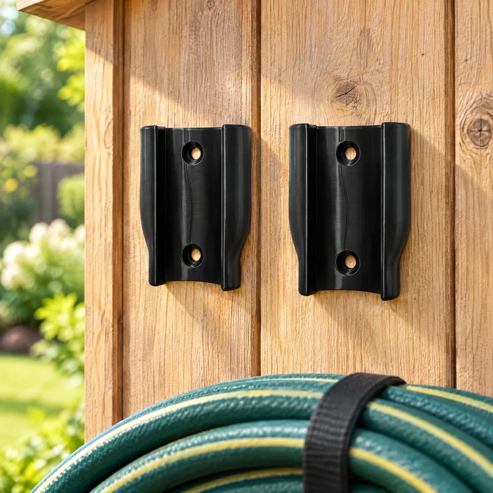 2 Piece Garden Hose Wall Holder Set Space Saving Solution for Organizing Hose Ends Spray Nozzles and Connectors