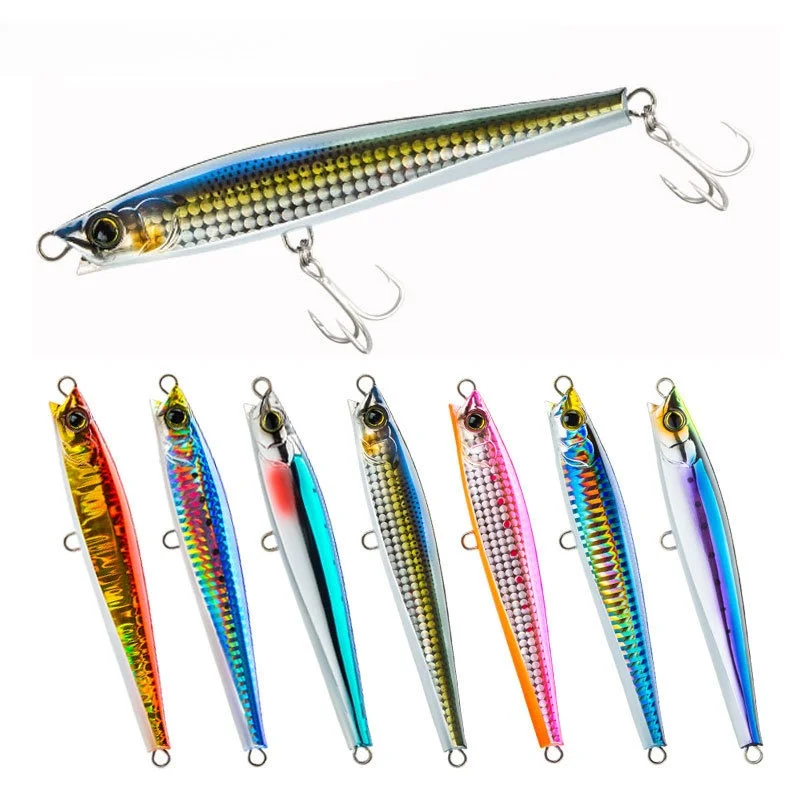 1 Stück Schwer Sinkender Pencil-Köder 50g/11cm Riesen-Jighead-Köder Weitwurf-Salzwasser-Wobbler Praktisches Angelzubehör