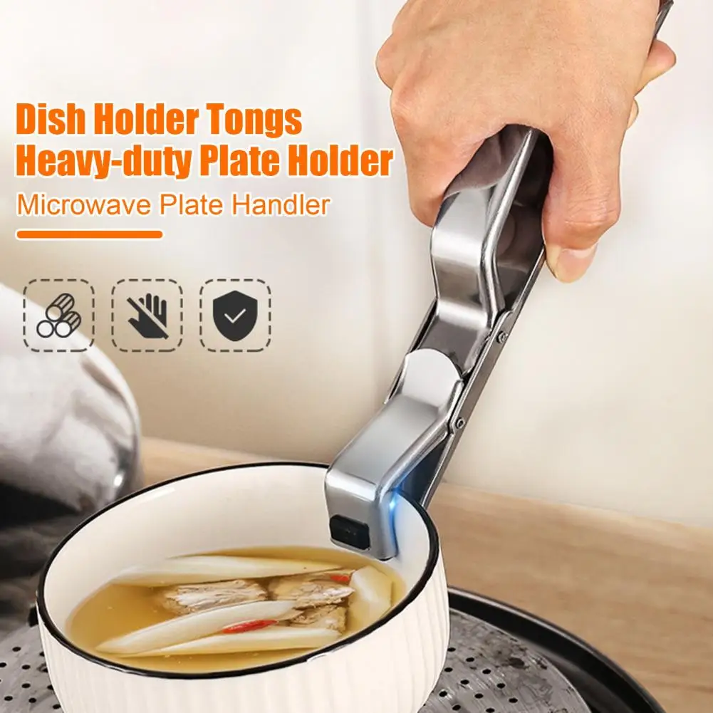 Dish Holder Tongs Stainless Steel Anti-scald Bowl Plate Clamp Serving Food Tongs Set Heavy Duty Kitchen Utensils for Cooking Air