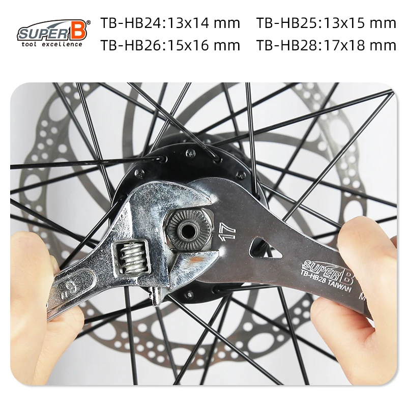 Super B Bicycle Repair Tool Double Ended Cone Wrench 13/14/15/16/17/18mm CRMO Steel Sturdy & Durable for Hub Cone Bike Wrench