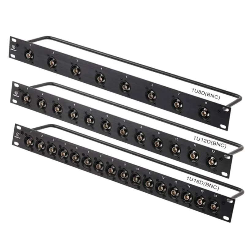 

8 12 16 Way D Type Rack Patch Panel 1U Cabinet BNC SDI XLR Male Female 6.35 HDMI Speaker Connector