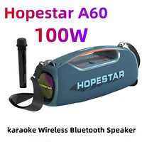 Hopestar A60 portable Bluetooth speaker 100W high-power 15000mAh super endurance with microphone stereo karaoke wireless speaker