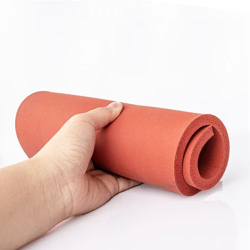 Imagen 2 del producto Tablero de espuma de silicona roja, aislamiento térmico y almohadilla de absorción de impactos, máquina de prensado en caliente, estera de esponja de silicona 1 2 3 5 8 10 ~ 20mm