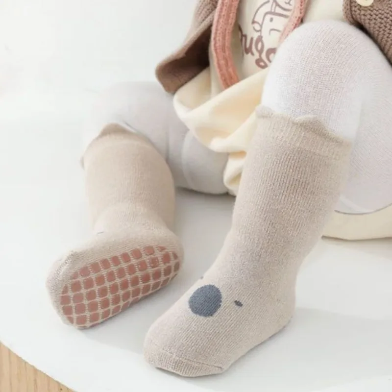 

Премиальные детские носки для осени и зимы, на флисовой подкладке, утолщенные, для дома, нескользящие, класс А, для первых шагов новорожденных