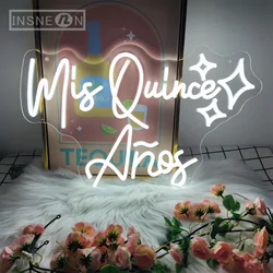 Mis Quince Años Neon Led Signs Spanish Birthday Decor Room Party Decor Wall Hanging Neon Sign Light Neon Decoration Personalised