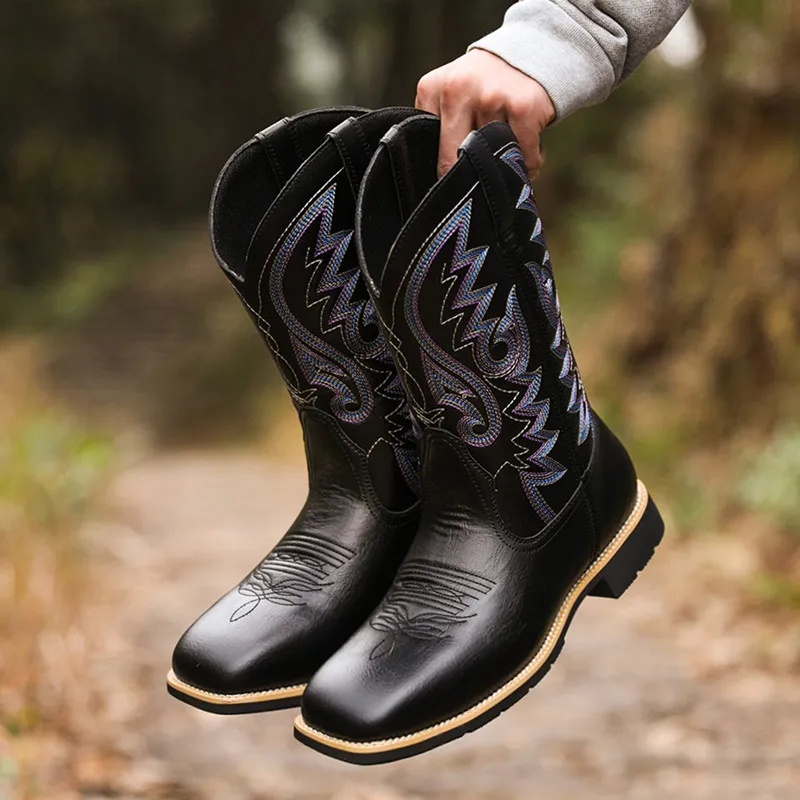 2026 Men Women Mid-calf Boots Handmade Retro Western Cowboy BootsLeisure Casual Loafers Sneakers Riding Shoes Zapatos Hombres