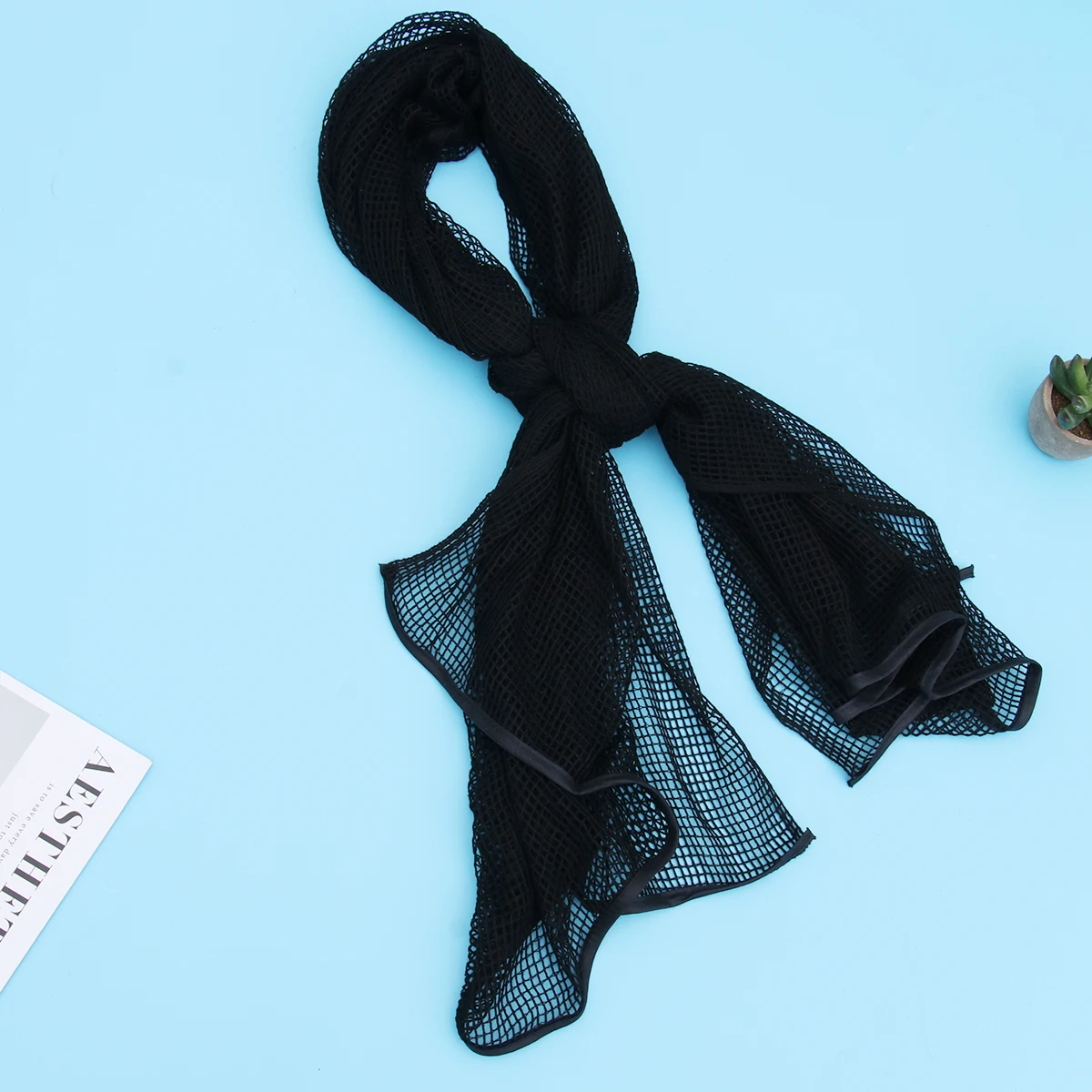 

Camouflage Mesh Wrap Camo Scarf Windproof Sand Protection For Sports Jungle Other Outdoor Activities (Black)