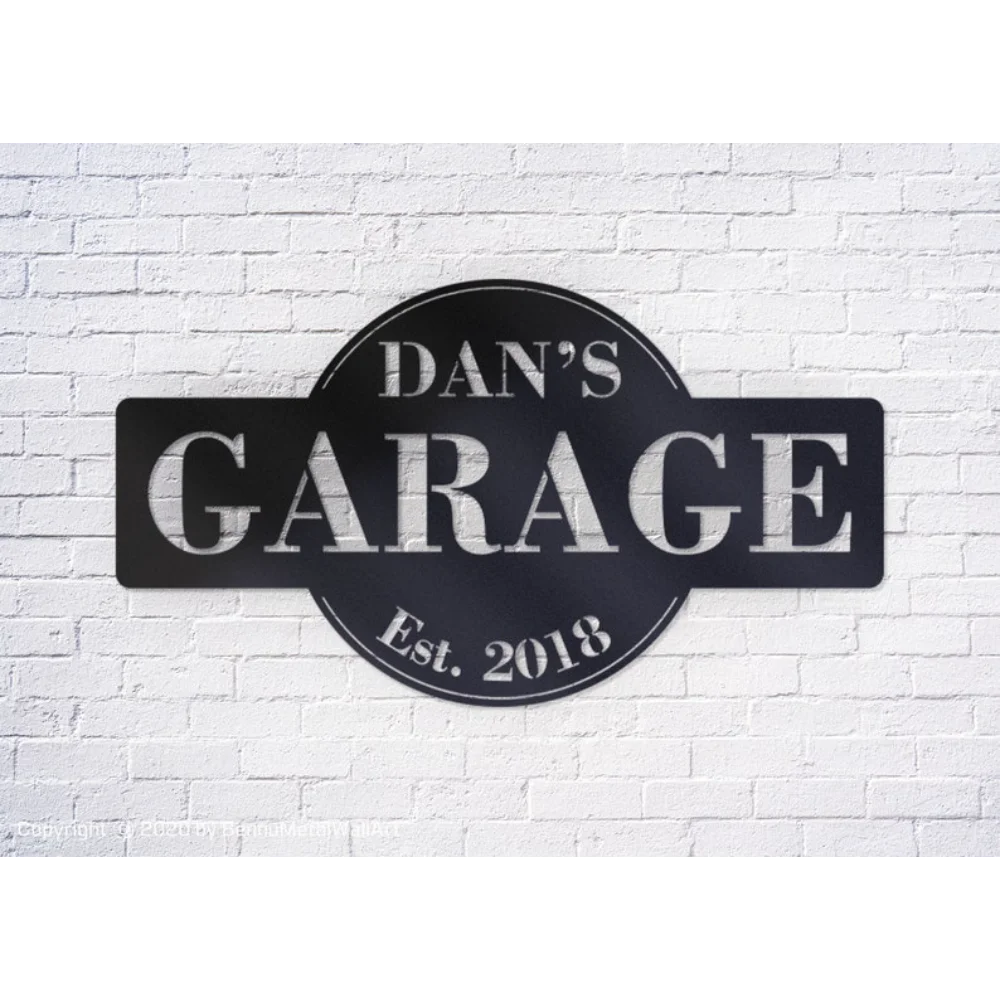 

Personalized Sign Garage Decor Custom Sign Metal Sign for Garage Gift for Dad Gift for Him LARGE Aluminum Personalized