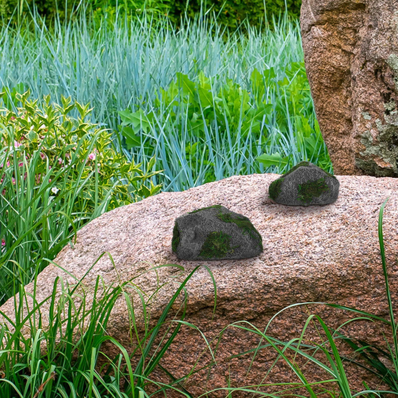 

2Pcs Artificial Rocks Highly Realistic Texture Easy to Cut Shape Garden Terrarium Decor Bonsai Ornament Faux Stone Decorations