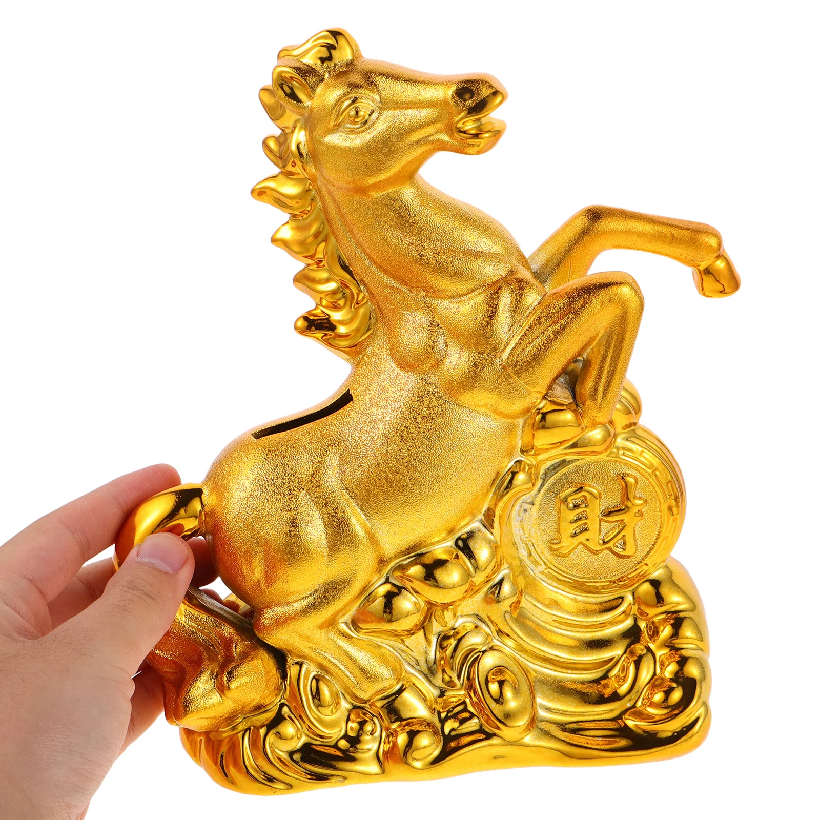 

Ceramic Horse Coin Bank Zodiac Animal Saving Pot Creative Money Bank Home Office Decoration Success Symbol Gift