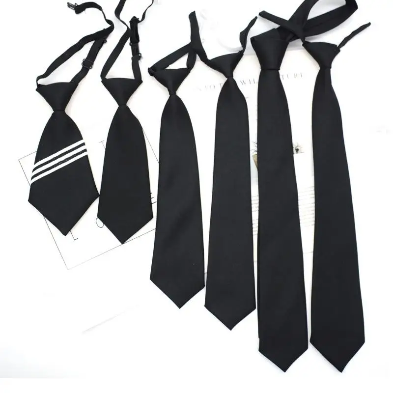 Solid Color Children's Snap Tie Basic Black Short Student Casual All-match Tie Male Female Accessories