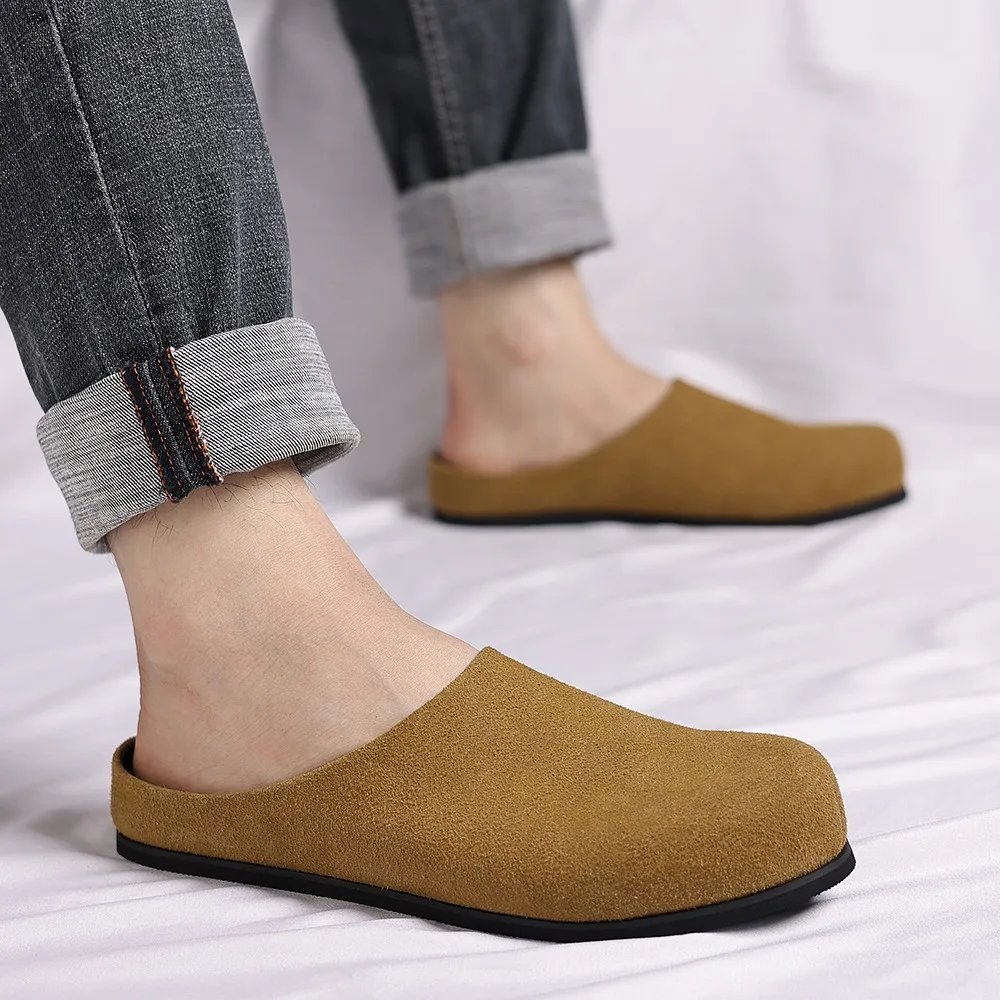 formal mules man casual business Coiffeur half shoes for man designer slippers for man fashion half slippers heren mules homme