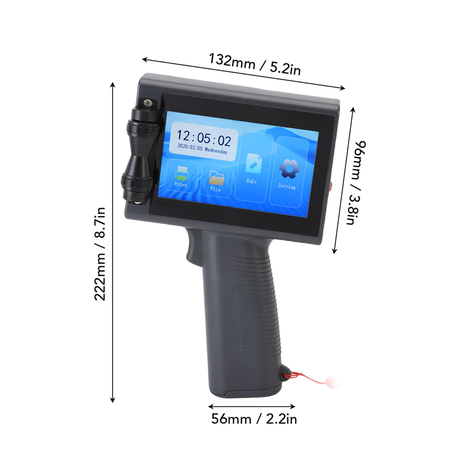 Handheld Printing Machine Inkjet Printer 12.7mm 4.3mm Touchscreen Portable Multifunctional Handheld Printing Machine Kit