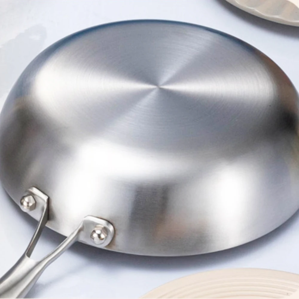 316 Stainless Steel Frying Pan Non-Stick Pan Fried Steak Pot Uncoated Home Kitchen Cookware For Gas Stove and Induction Cooker