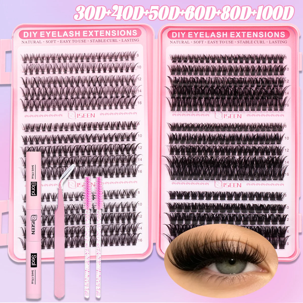 DIY Wimpernbüschel Wispy Lashes D-Curl 8-16mm Wimpernverlängerungen Wimpernbüschel-Set DIY für Zuhause Make-up – Detail 8