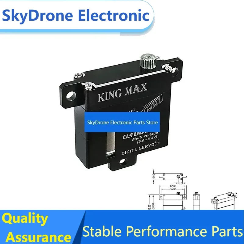 SkyDElKINGMAX CLS0612W 0911W 2013W 8.5/10/20kg Digital Metal Gear Wing Servo Dual Ball Bearings Full CNC Case For RC Sailplane