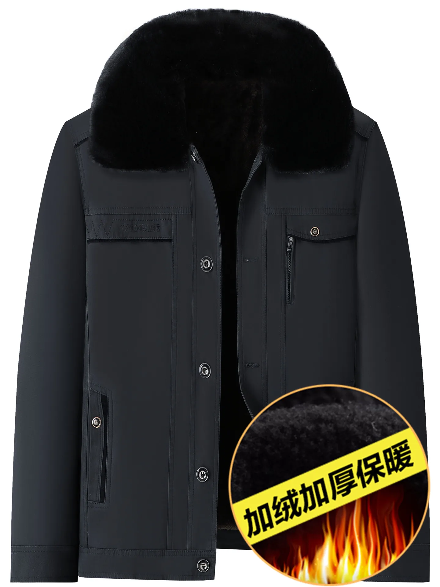 

Мужская теплая куртка из чистого хлопка для среднего возраста, осенне-зимняя, повседневная, стильная