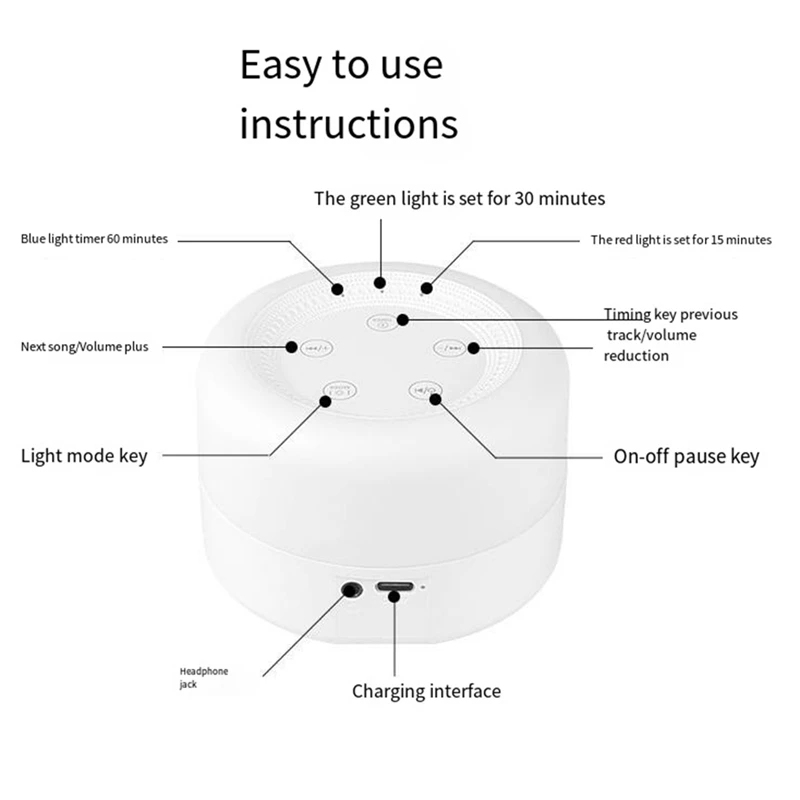 New Colorful Music White Noise Sleep Machine With Sleeping Light White Noise Machine M1 White Noise Sleep Machine