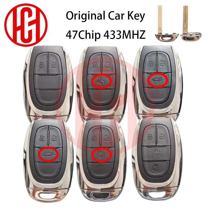 OEM Car Key 47Chip 433MhZ For SAIC MAXUS D60 T60 T70 V90 G10 G20 G50 V80 D90 LDV Proximity For Chevrolet Smart Car Key Keyless