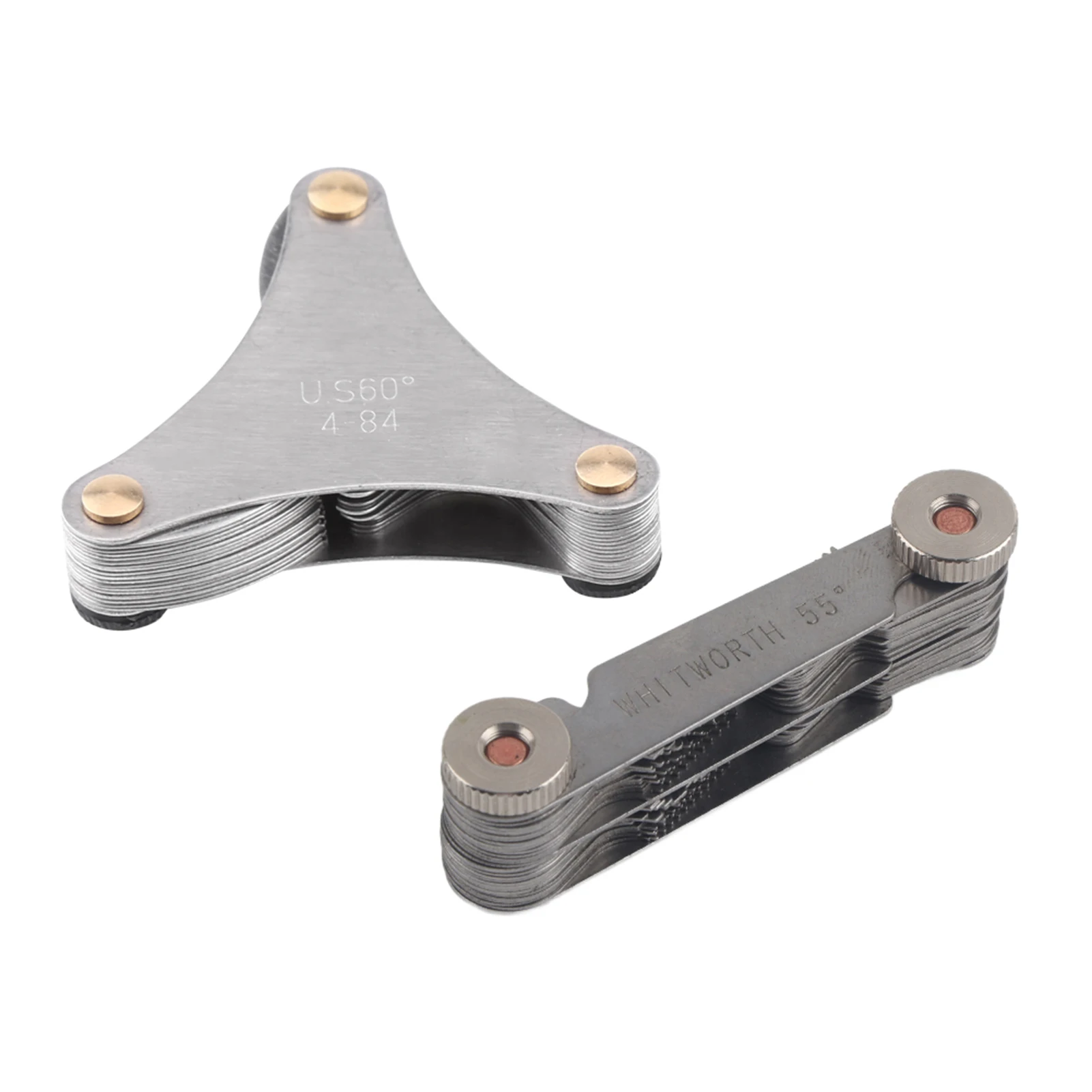 Thread Measuring Gage 51/52 Pcs Stainless Steel Thread Plug Gage 60 and 55 Degree Screw Pitch Measuring Tool