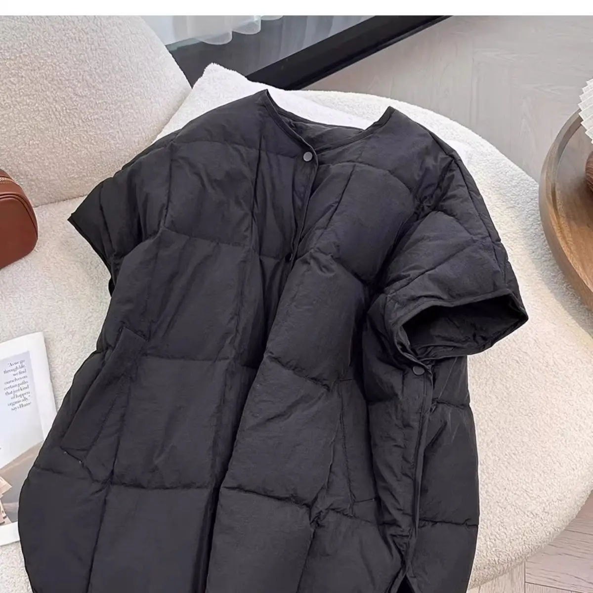 2025 high-end European goods autumn and winter new down cotton clothes women's vest new fashionable outer loose coat versatile