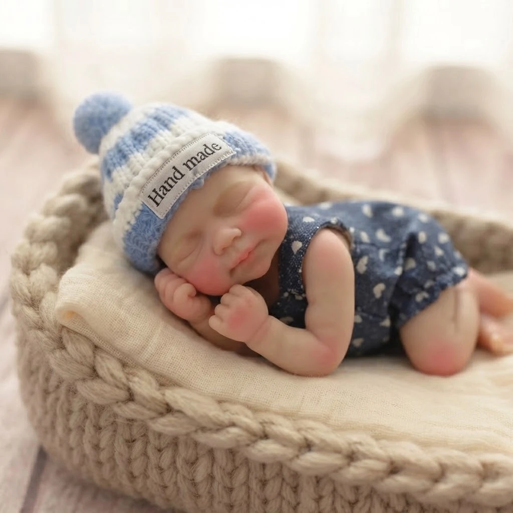 6 Inch Washable Mini Pascale Full Silicone Reborn Doll, Handcrafted Painted Skin, Extra Outfit, Bebe Reborn De Silicona
