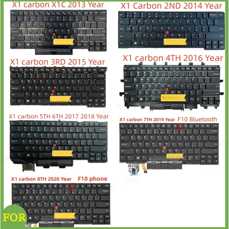 BDBHLaptopKeyboard ForLenovo Thinkpad X1 Carbon X1C 3RD 2ND 3TH 4TH 5TH 6TH 7TH 8TH 2013 2014 2015 2016 2017 2018 2019 2020 Year