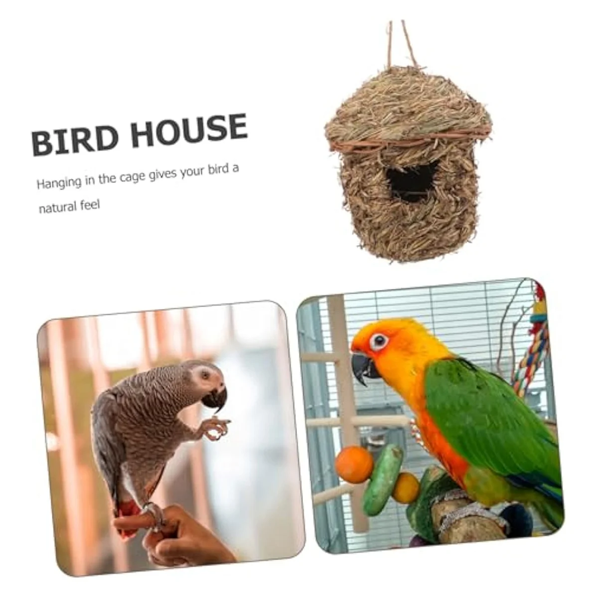 Straw Bird Nest Bird Shelter, Parrot Breeding Cave, Natural Bird Nest HouseJAS